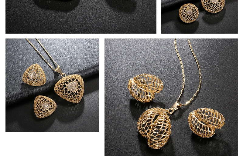 BTSETS Wedding Jewelry Sets For Brides Dubai Jewelry Sets Gold Color Turkish Jewelry For Women Necklace Indian Jewellery (2)