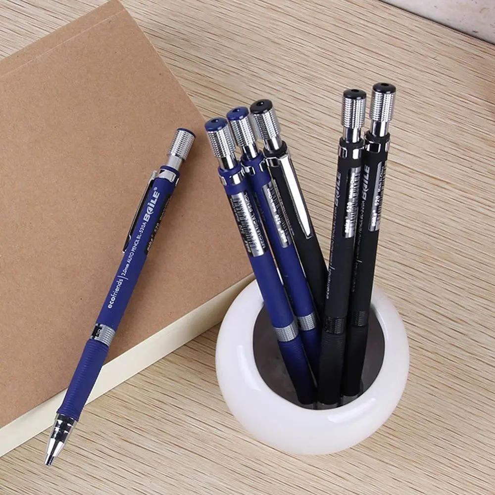 

Metal mechanical pencils 2.0mm Black Lead Holder Mechanical Drafting Drawing Pencil writing School Stationery
