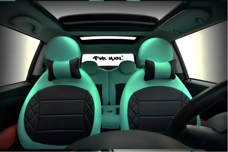 PU 1 комплект чехлов для автомобильных сидений + пара опор BMW MINI cooper 2 дверный