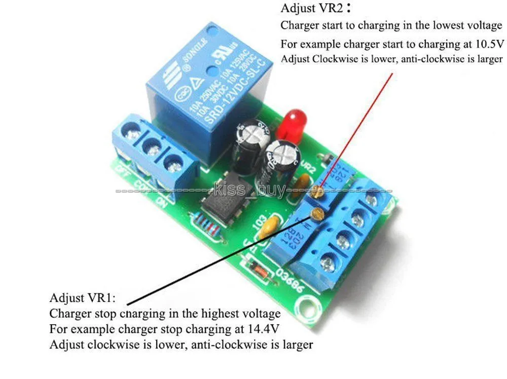 Автоматический модуль контроллера зарядки аккумулятора 12 В постоянного тока