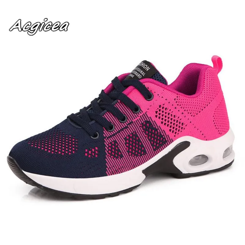 

2019 spring new flying woven shoes women breathable cushion air shoes fashion casual shoes light mujer Zapatillas de correr s077