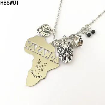 

HBSWUI Wholesale Free shipping 20pcs a lot Black Panther Wakanda charm necklace HJSIKFVC01