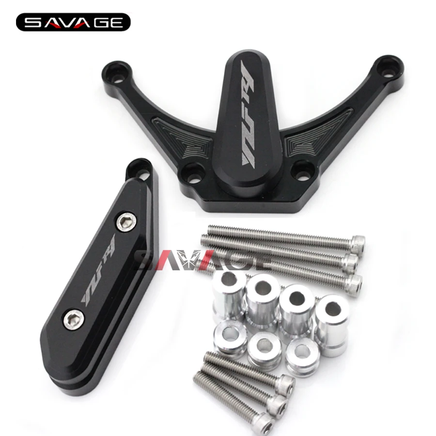 

For YAMAHA YZF-R1 2009-2014 10 11 12 13 Motorcycle Engine Case Guard Cover Frame Slider Crash Protector Black with logo YZFR1