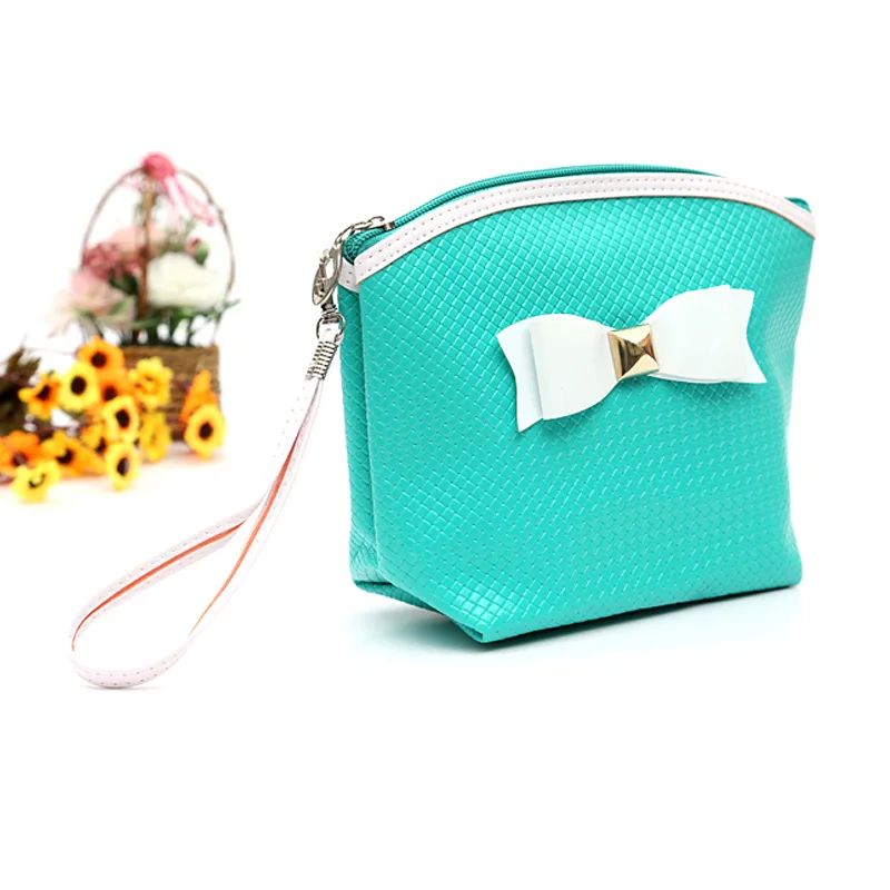 Мода косметичка конфеты Цветной составляют сумка бабочка узел макияж органайзер Bag Для женщин PU Сумка для хранения дорожные аксессуары