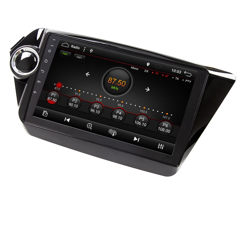 Best Eunavi android 8.1 car dvd player gps navigation for Kia k2 RIO 2010 2011 2012 2013 2014 2015 2017 car radio stereo dvd gps 2din 3