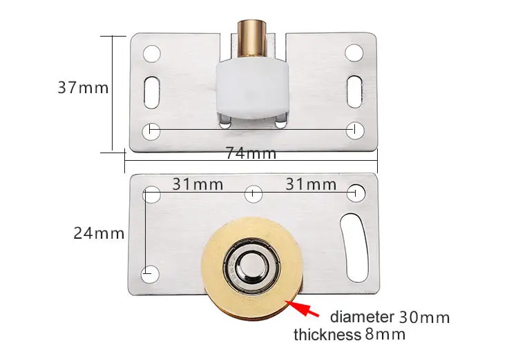 Нержавеющая сталь шкаф раздвижные двери трек колеса, с подшипником, медное колесо, легко установить, прочный, домашнего оборудования