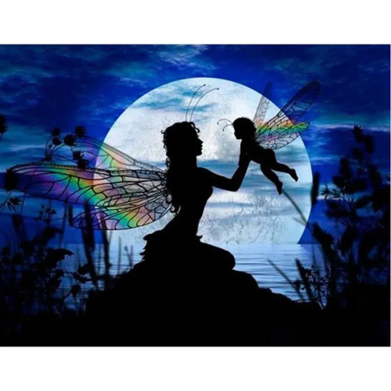 

DIY 5D Butterfly Angel Fairy round Diamond Painting Embroidery Cross Stitch square Diamond Mosaic Home Decor Craft gift v1048