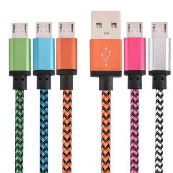 

micro v8 fabric nylon braided usb cable Accessory Bundles for samsung s3 s4 s6 blackberry htc lg