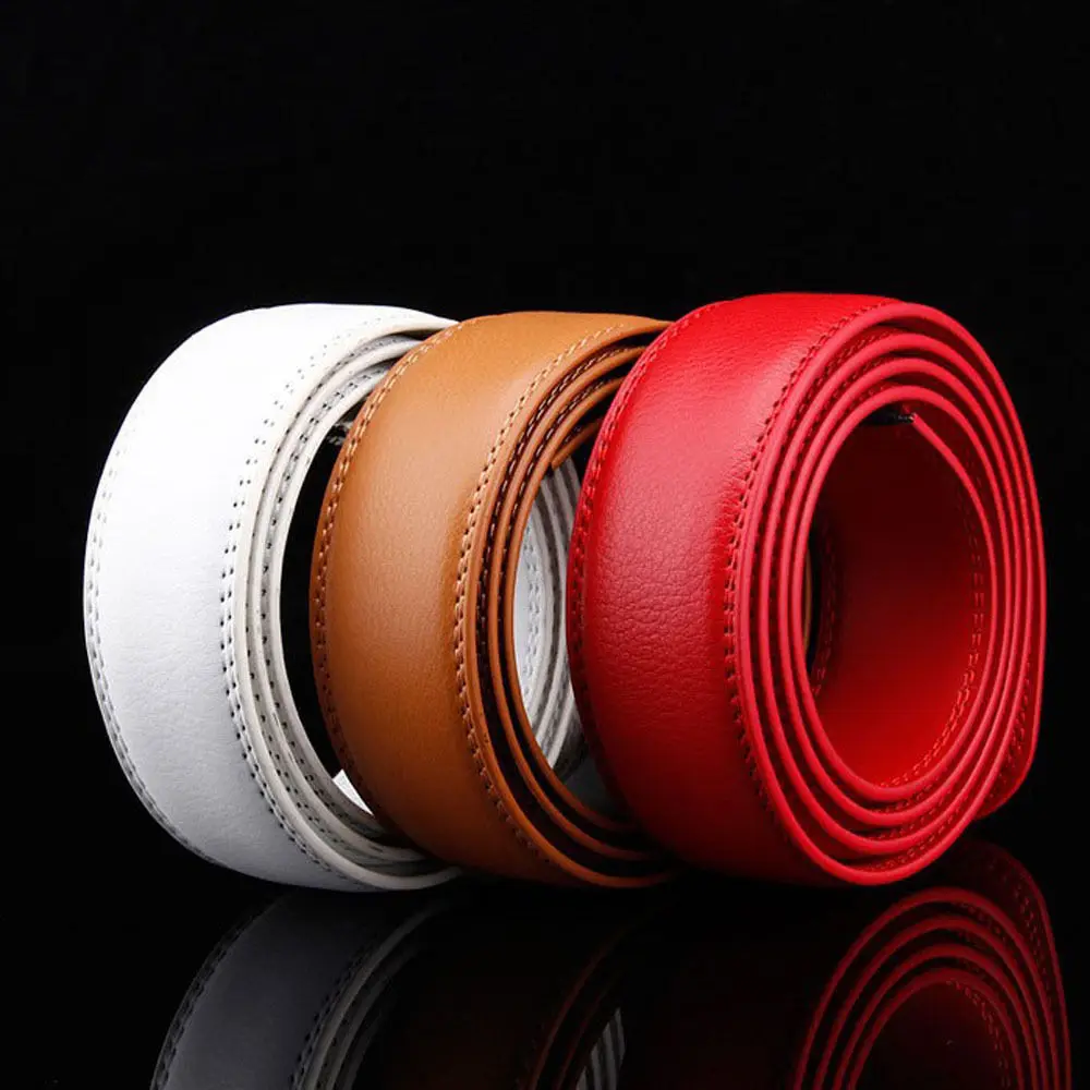 

Fashion Belt Without Buckle Men Top Quality Genuine Luxury Leather Belts for Men For Strap Male Metal Automatic Buckle