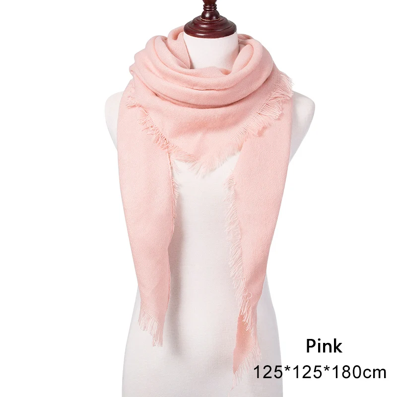 Pink Evrfelan, новинка, зимний шарф, модный женский шарф, роскошный клетчатый кашемировый шарф, Женский треугольный бандаж, Bufanda, опт, 140*140*210 - Цвет: Pink