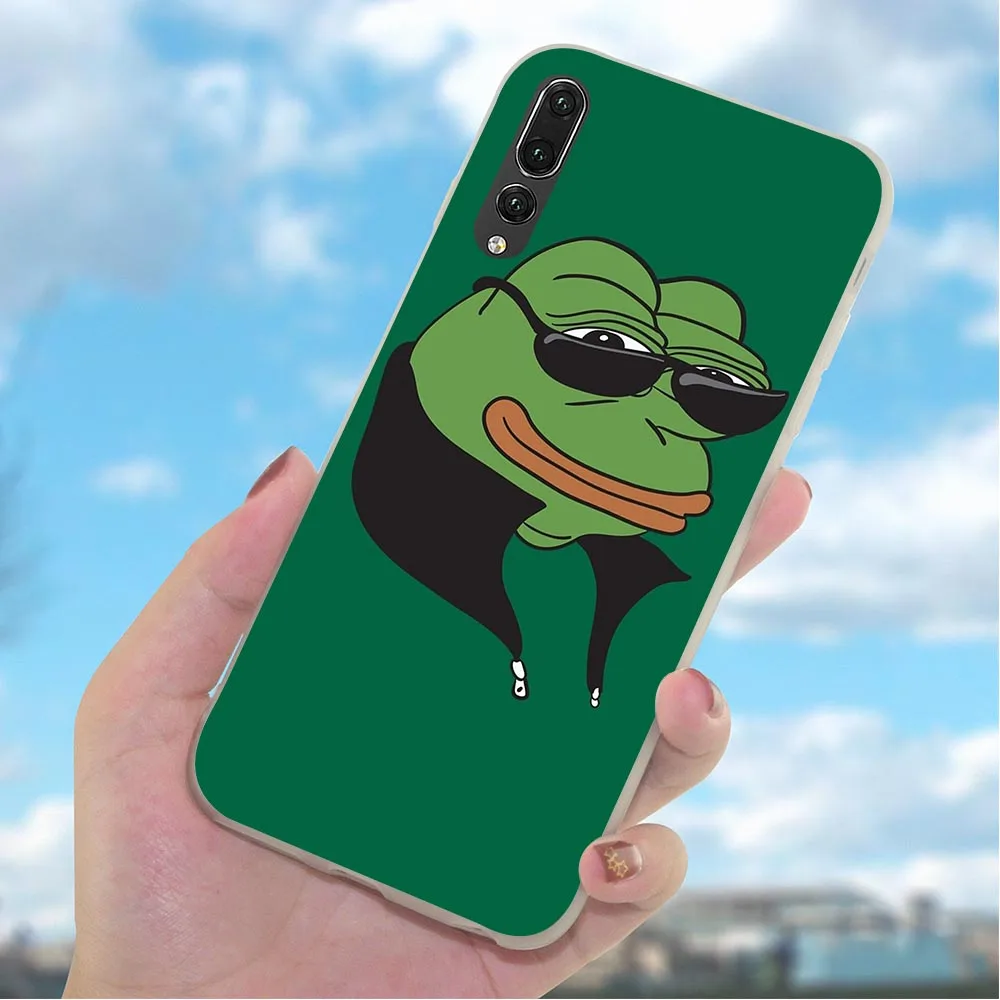 Мягкий ТПУ чехол для задней панели телефона Huawei P20 Lite P10 P8 P9 Mini P Smart Mate 10 20 Pro Frog meme