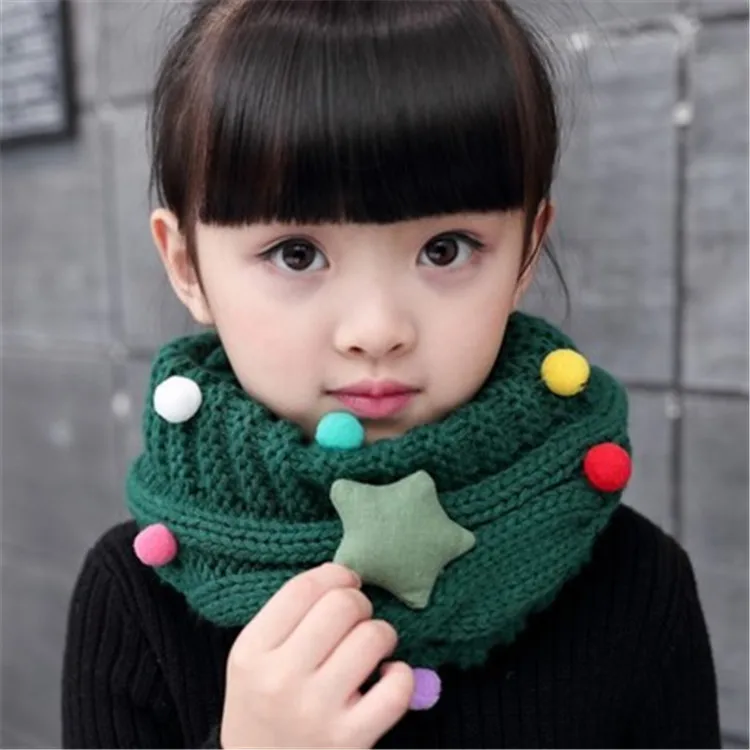 Г. Kawaii Star/детский вязаный шарф для девочек, свитер зимний вязаный снуд унисекс для мальчиков, теплый шарф с воротником