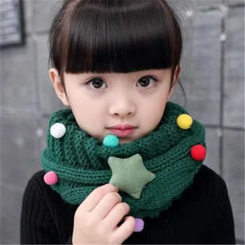 

2017 Kawaii Star Children's Snore Knitted Scarf For Girls Sweater LICs Unisex Winter Knitting Snud For A Boy Warm Scarves Collar