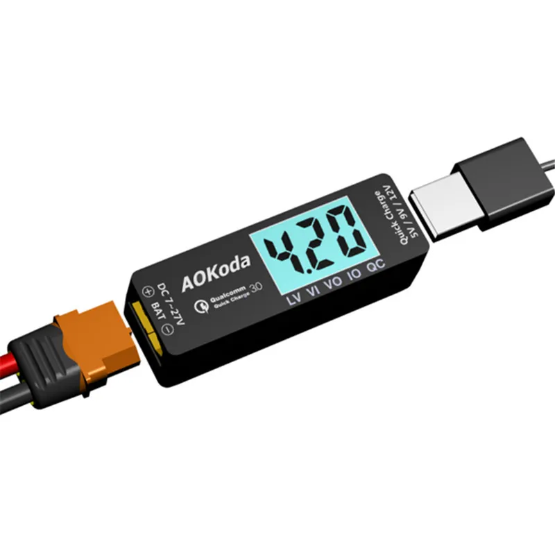 Конвертер питания AOKoda Lipo к USB адаптер QC3.0 быстрое зарядное устройство для