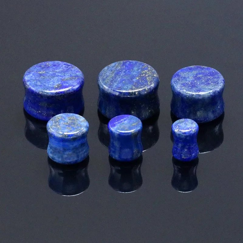 

6mm-16mm 2PCS Ear Gauge Blue Stone Stretching Kits Flesh Expansion Women Ear Plug Tunnel Body Piercing Jewelry Gifts Punk