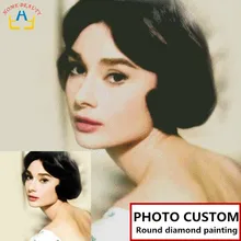 Фото на заказ сделать свой собственный Круглый Алмаз Живопись Вышивка крестом Алмазная вышивка мозаика картина круглые стразы подарок RA000