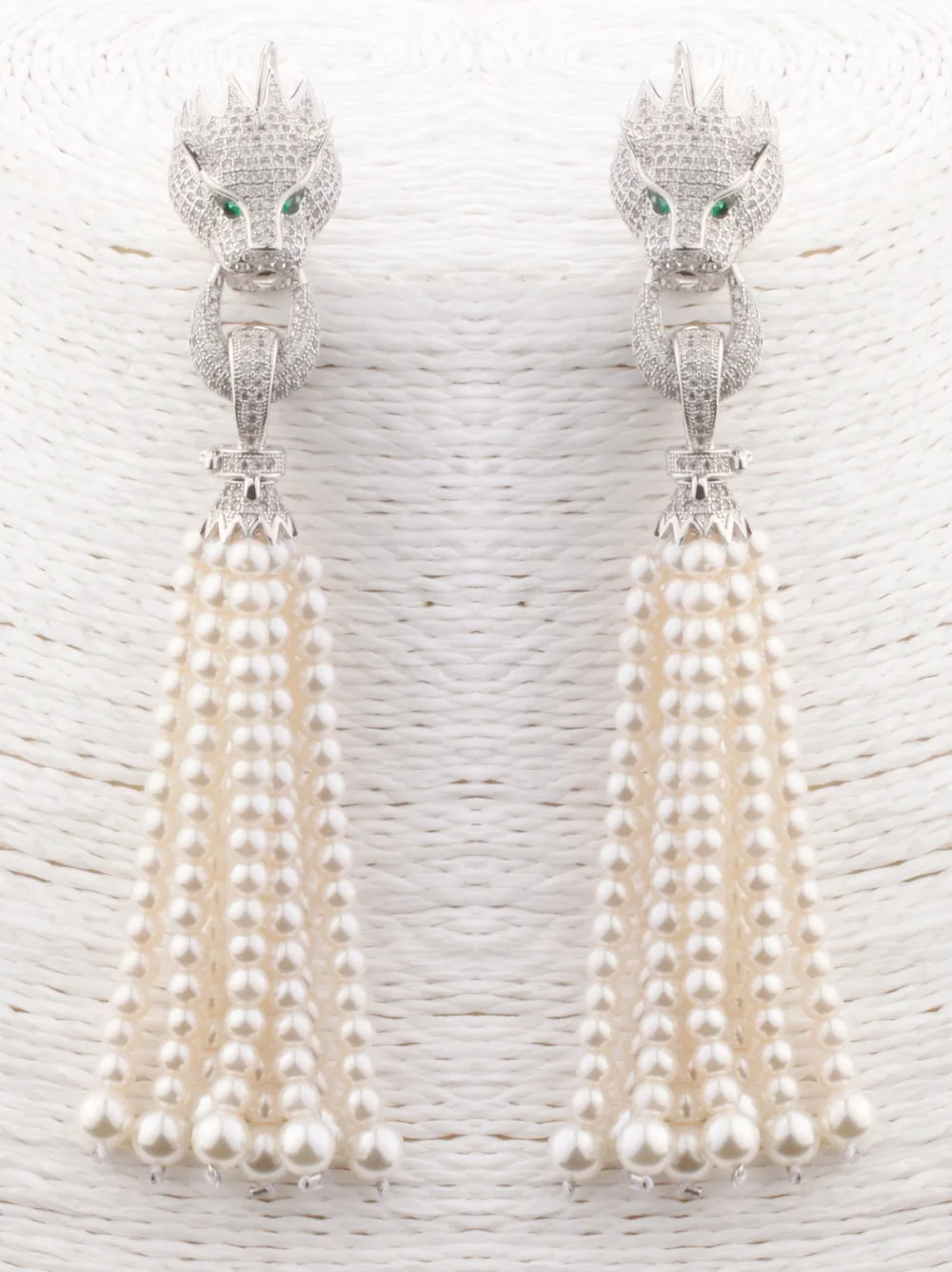 GrayBirds Free Shipping Luxury Earrings For Woman Animal Panther Leopard Shell Pearl With Zirconia High Quality