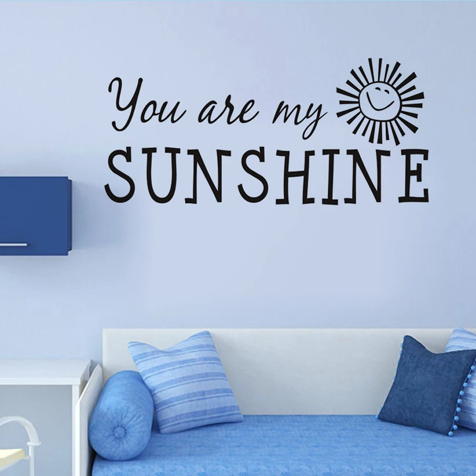 Youre My Sunshineinspiring Words Black Wall Stickers Modern Wallpaper For Living Room Home Decor Waterproof Vinyl Decals In Wall Stickers From Home