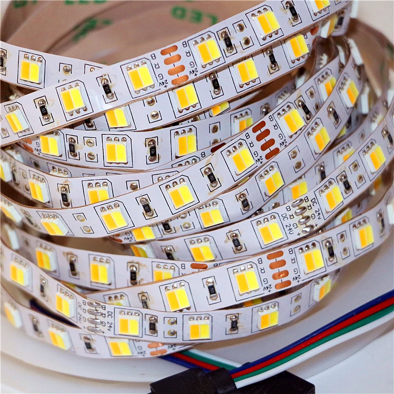 

5M SMD 5050 Dual White LED Strip 12V 60Leds/m IP20/IP65 Waterproof Fita Diode LED Tape Light + 24Keys CCT IR Remote Controller