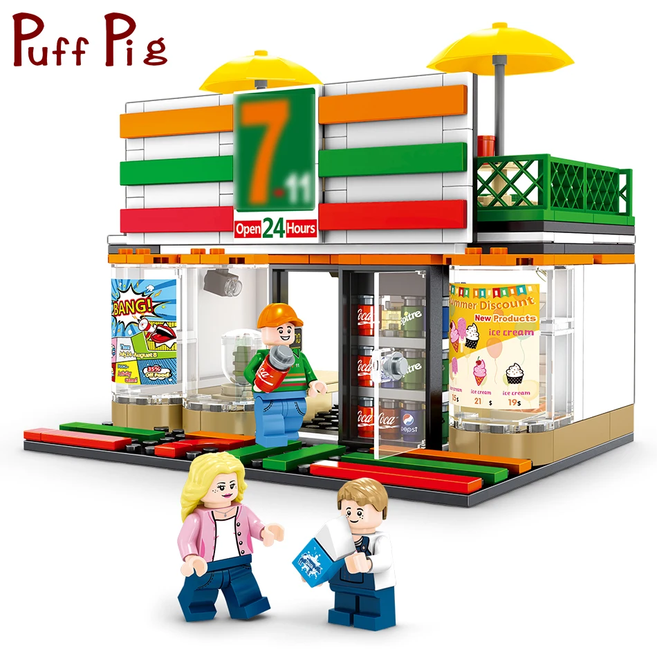 

320pcs City Convenience Store Model Creator Street Scene Building Blocks Toys For Children Zabawki legorreta Friends Girls Brick