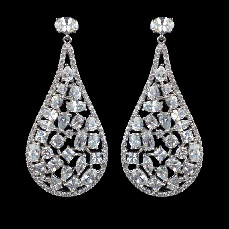 Sparkling AAA Cubic Zirconia drop earrings for women,high quality CZ