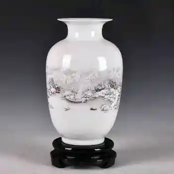 

Free shipping Ancient Fashion Snow Scenery Flower Vase Home Decoration Jingdezhen Ceramic Vases