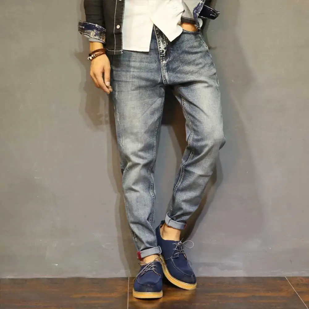 Moda Apenada Denim Jeans Para Hombre 