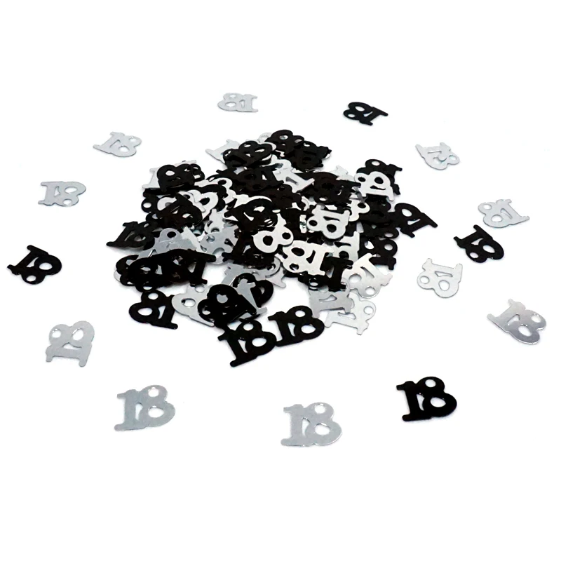 

1500pcs Age Number Digital Black Sliver 13 16 18 20 21 30 40 50 60 70 80 Sprinkle Confetti Birthday Party Table Scatter Decor