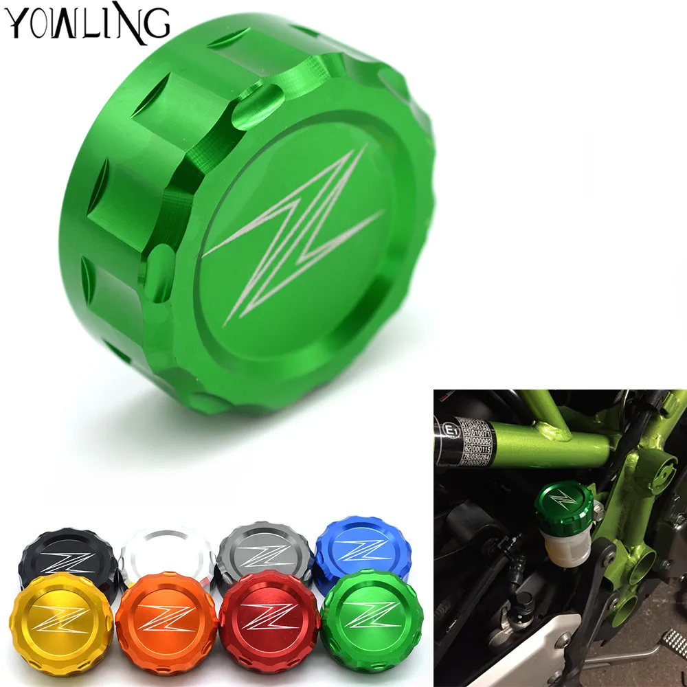 Motorcycle CNC Aluminum Rear Brake Fluid Reservoir Cover Cap For Kawasaki Z250 Z650 Z750 Z800 Z900 Z1000/sx EX250/300 ZX-6R/10R