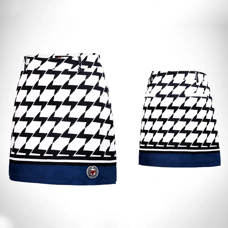 PGM العلامة التجارية المرأة الغولف تنورة فتاة الترفيه الرياضة تنس الصيف منقوشة تنورة ضئيلة الراحة تنفس مع اصطف السروال M L XL