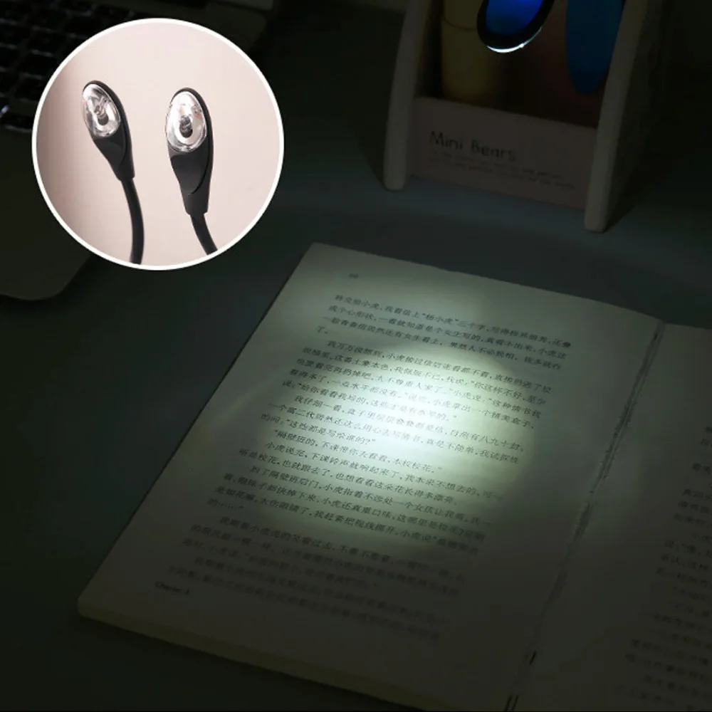 1 шт., Регулируемый мини-портативный светодиодный светильник для чтения книг, гибкий USB, новинка, светильник для ноутбука, ПК, музыкальная подставка, светильник, лампа