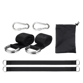 

1 Set 1.5m Hammock Swing Strap Polyester Portable Belt Rope Outdoor Camping Accessories With Carabiner