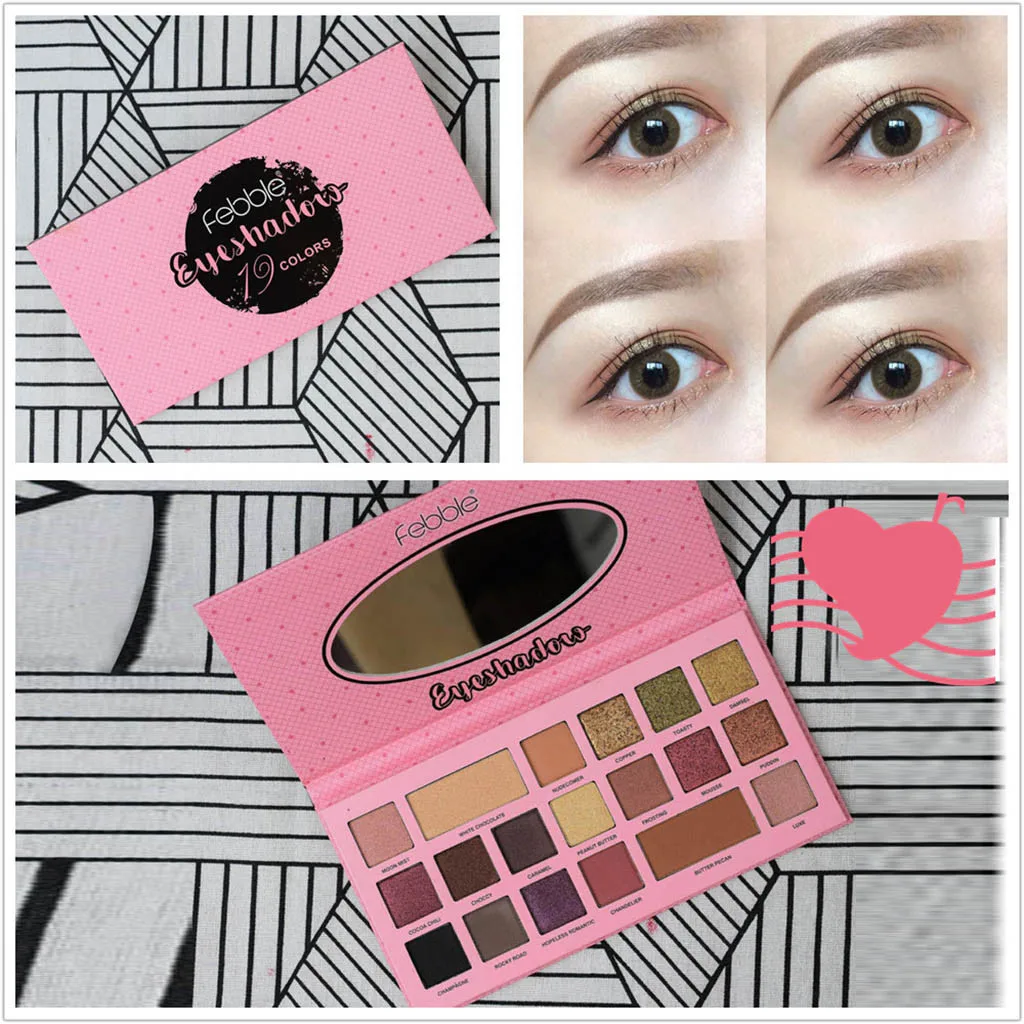 FEBBLE 19color тени для век pallete пудра Профессиональная Косметика контурирования shimmer