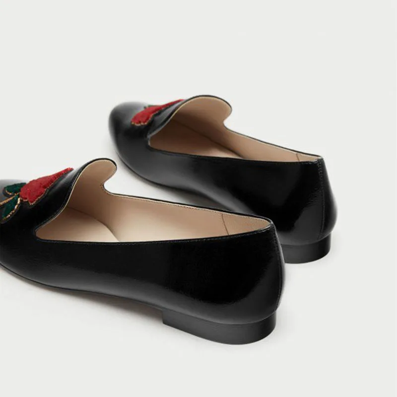 black_round_toe_flats_embroidery_square_toe_loafers_for_women_3_