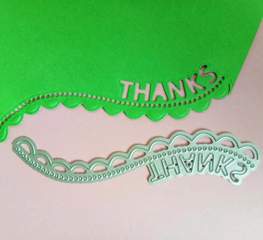 

THANKS Lace edge border Metal Steel Cutting Dies Stencil Decor Craft DIY Scrapbooking Greeting Card Embossing Template Making