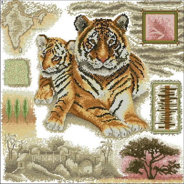 FREE delivery hot selling Top Quality counted cross stitch kit the two