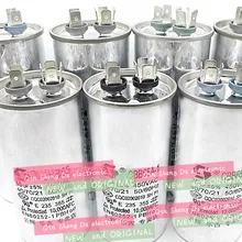 Конденсатор с алюминиевой крышкой, компрессор для автомобильного кондиционера, работающий от запускаемый конденсатор CBB65 450VAC 20 мкФ 25 мкФ 30 мкФ 35 мкФ 40 мкФ 45 мкФ 50 мкФ 60 мкФ 70 мкФ