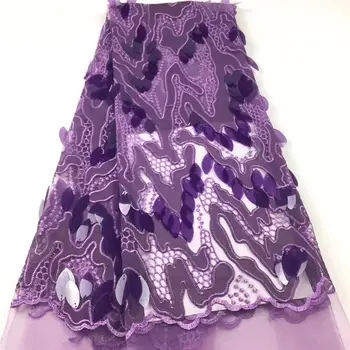 

Melody Organza French Lace Fabric 3D Sequins Flower Embroidery High Quality Tulle Net Lace Soft Tissue for Women