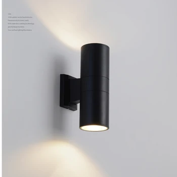 

Modern minimalist outdoor wall light waterproof garden lamp exterior stair aisle balcony livingroom black simples wall lamp