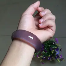 Чистый натуральный Бразилии Imperial фиолетовый халцедон Агат браслет расширились толще версия