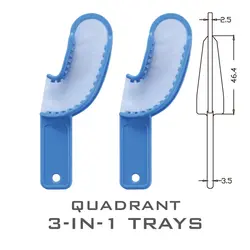 24 шт. хит продаж 3-в-1 Стоматологические продукты Одноразовые Пластик оттискная ложка для квадранта