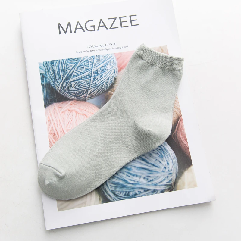 HSS/брендовые весенне-зимние женские Носки ярких цветов, хлопковые носки для девочек и женщин, однотонные повседневные милые цветные носки для свадьбы - Цвет: Dusty blue