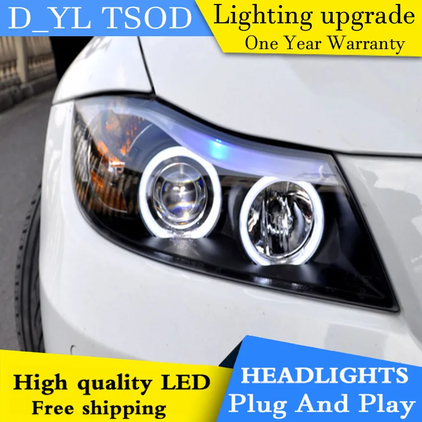 D_YL автомобильный Стайлинг для E90 318i 320i 325 фары 2005 2012 светодиодный ные DRL линзы
