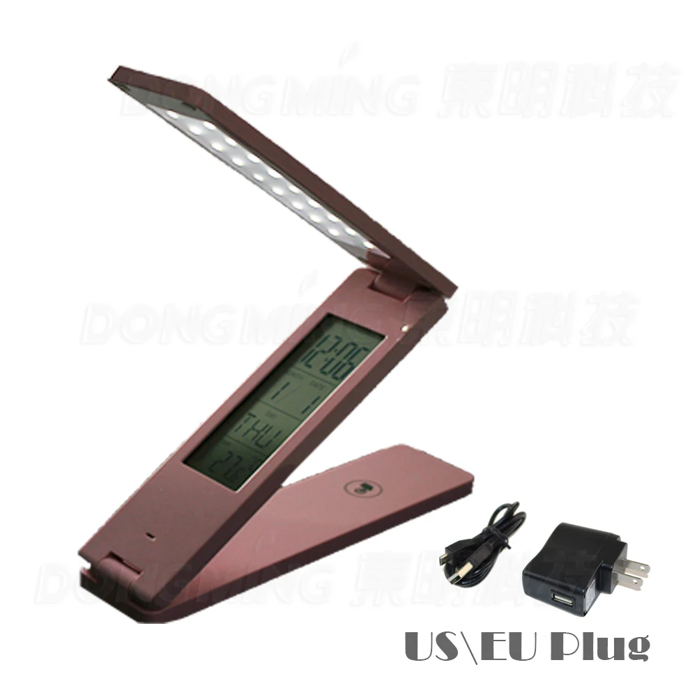 Folding LED table lamp Led rechargeable desk lamp eye protection mini portable LED light With Calendar