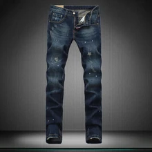 new designer brand of pants jeans straight hole boy jeans men