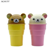 Универсальный Мультифункциональный Мини Автомобильный мусорный ящик сумки-органайзеры держатель мусорное хранение медведь трашкан откидная крышка ABS