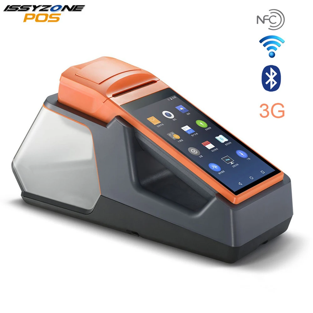 

ISSYZONEPOS Android Handheld PDA Bluetooth Thermal Receipt Printer POS Terminal Scanner Camera Order Cash Data Collector