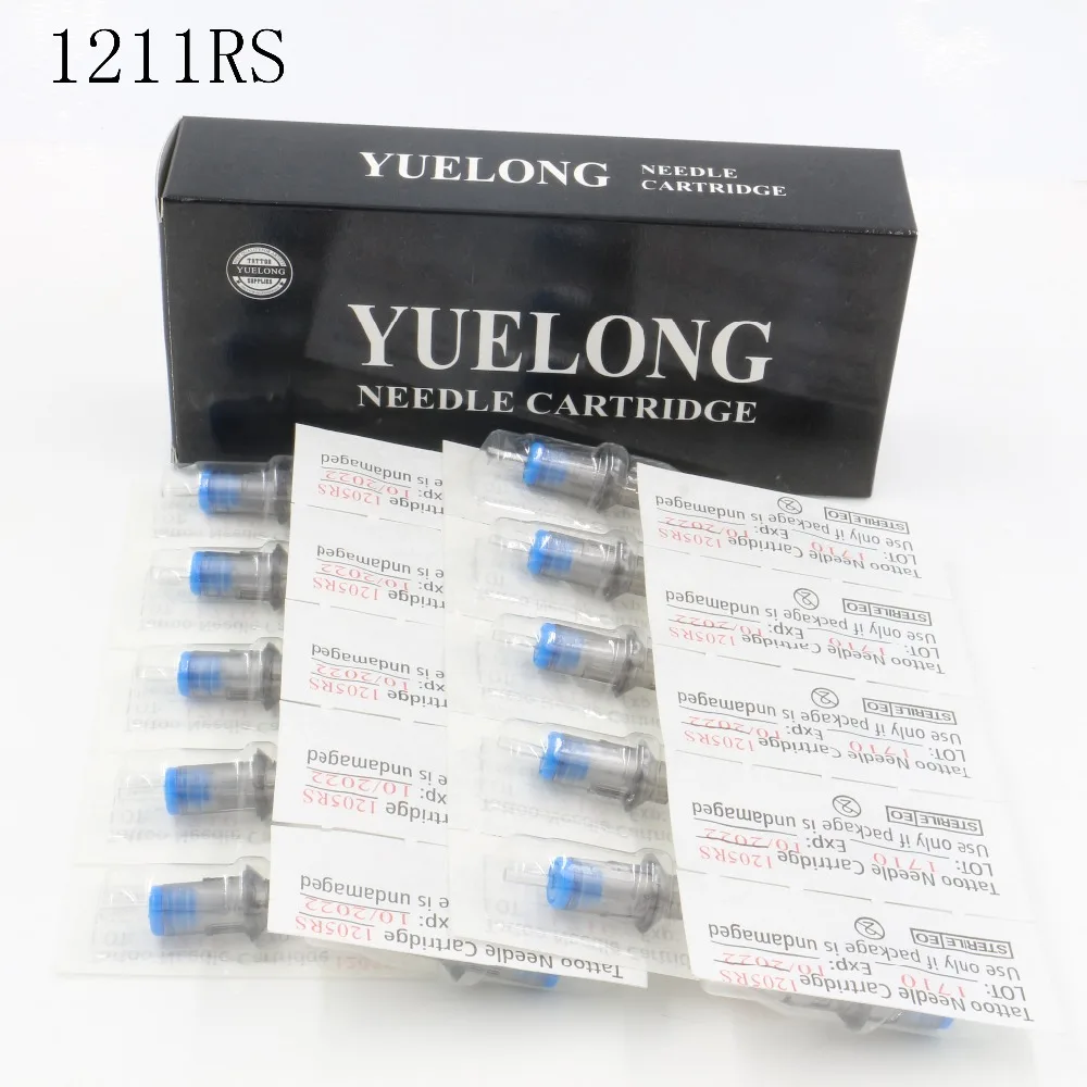 

YUELONG 20pcs Tattoo Needle Permanent Makeup 1211RS Round shader Cartridge Needles for tattoo tips for tattoo machine pen