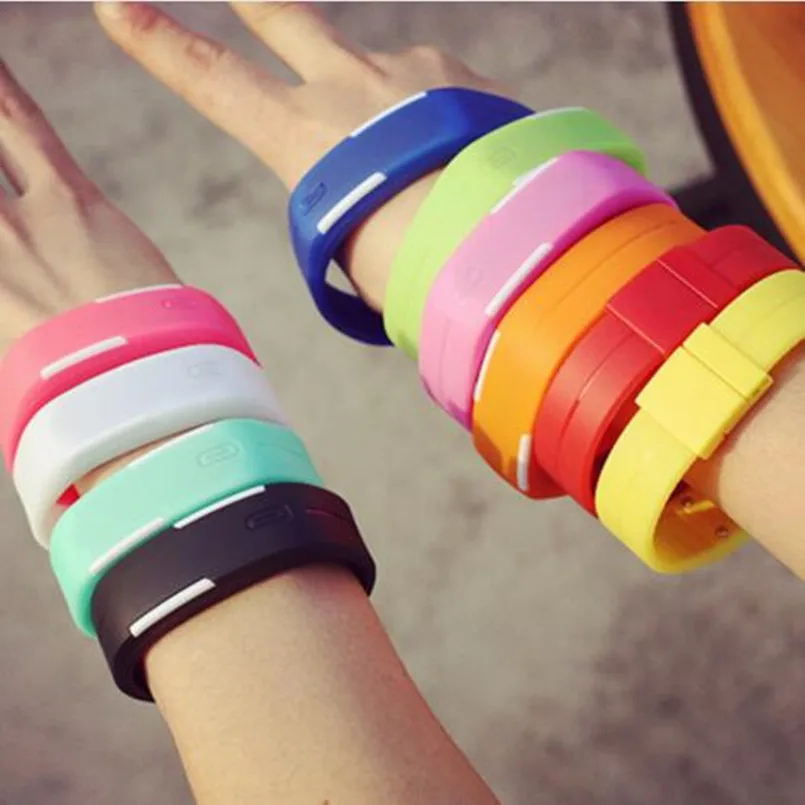 

New NEW Square Dial Digital Jelly Silicone Bracelet LED Sports Wrist Watch fashion Women Men Watch