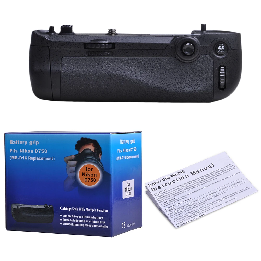 PowerTrust вертикальный MB-D16 батарейный блок держатель для Nikon D750 DSLR камера работает с EN-EL15 батареей или 6 шт. AA батареек